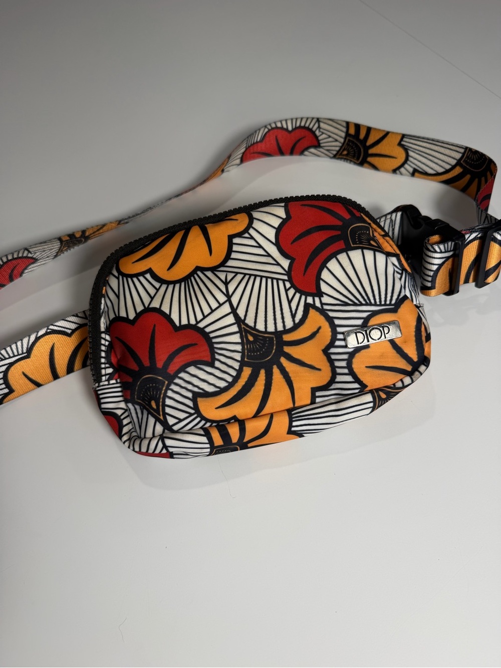 DIOP Floral Pattern Orange & Red Belt Bag Fanny pack crossbody festive travel